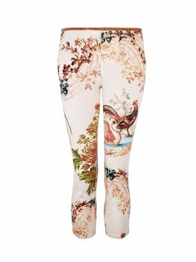 Roberto Cavalli S/S 2003 Chinoiserie Pheasant Floral Capri Pants